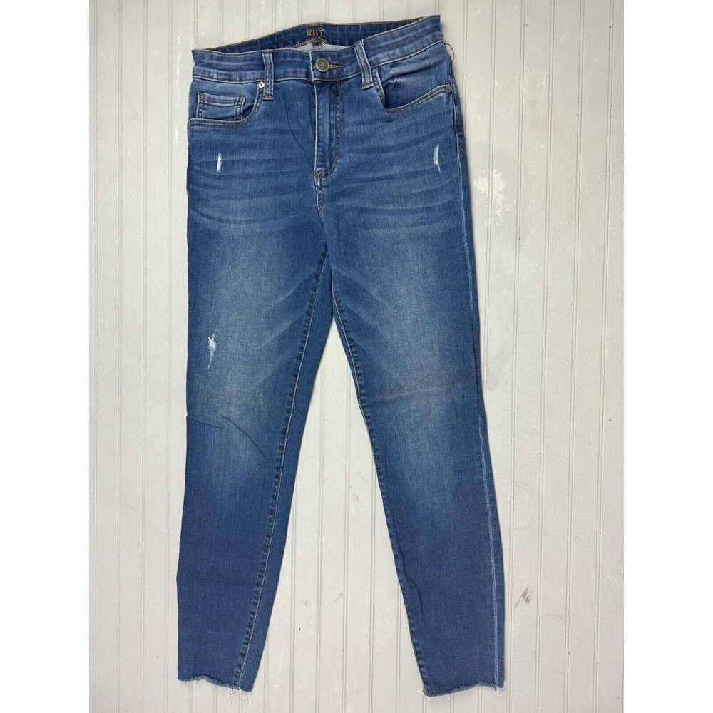 Kut From The Kloth Size 2 Womens Jeans High Rise Ankle Skinny Distress Raw Hem
